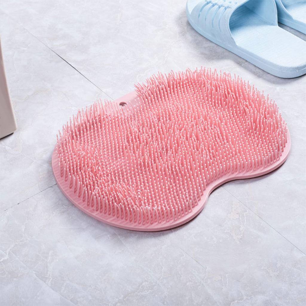 Multifunction Shower Foot Scrubber with Suction Cups Soothes Tired Achy Feet Bathroom Accessories Cleaner Bath Mat Foot Massager: Pink