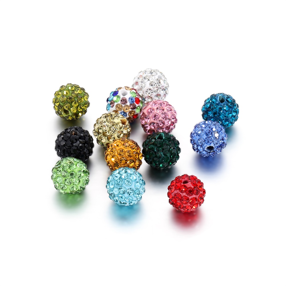 10Pcs 10Mm Disco Ball Ronde Kristallen Steentjes Losse Spacer Charm Kralen Voor Diy Sieraden Maken Accessoires