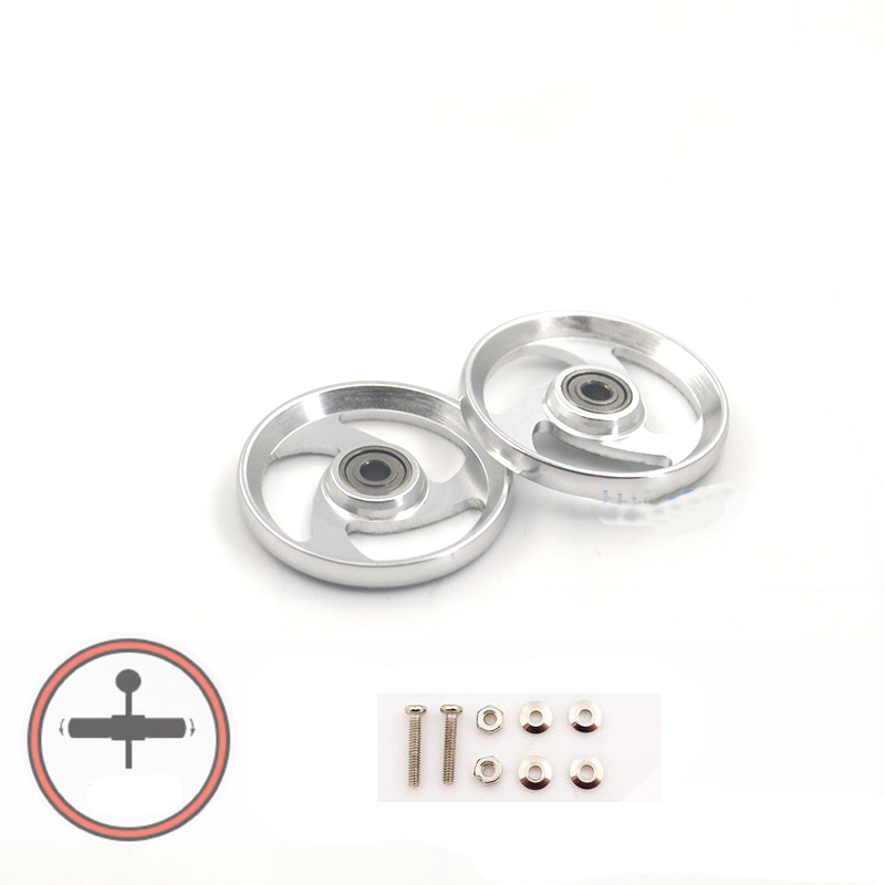 2pcs Aluminum Alloy 19mm Rollers Bearing Roller Arc Edge Guide Wheel Tamiya Mini 4WD 94996/95349/95348/15449 Self Made Parts