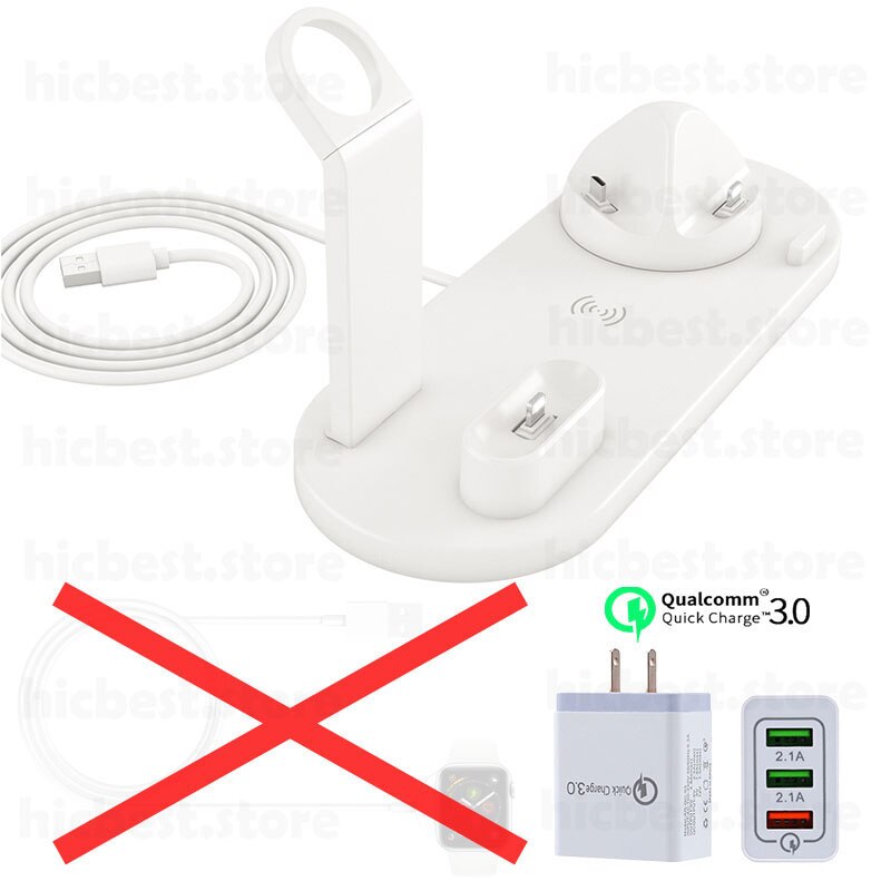 3 w 1 bezprzewodowa ładowarka indukcyjna stojak na iPhone X XS Max XR 8 Airpods Apple Watch 2 w 1 stacja dokująca stacja dokująca 3w1: Option 7