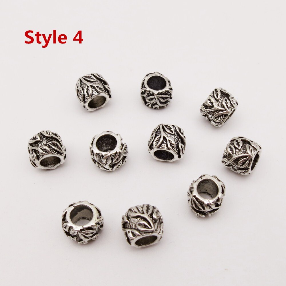 10pcs/pack different 4 styles metal viking hair braid dread beard dreadlock beads rings tube for Styling Accessories