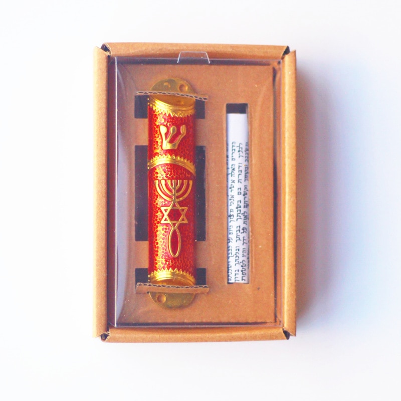 Mezuzah fall heminredning mezuza med torah pergament bläddra mezuzah