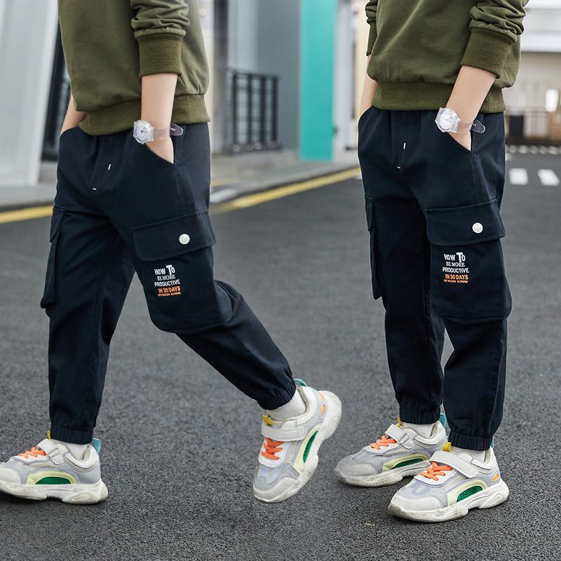 Jongens Broek Kinderen Broeken Jongens Casual Losse Stijl Lange Broek Tiener Jongens Harembroek Mode Multi-Pocket Cargo Broek