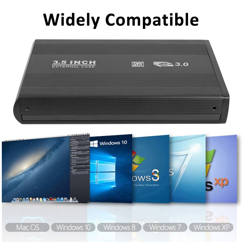 Adaptador de caja de disco duro externo 3,5 "USB3.0 USB2.0 Disco Duro HD SSD Box VKTECH de 3,0 pulgadas Funda de disco duro Dock SATA a USB 2,0 3,5
