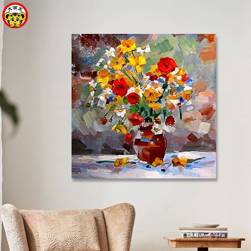 painting by numbers art paint by number DIY digital painting European oil painting flower plant flower painting fill color livin