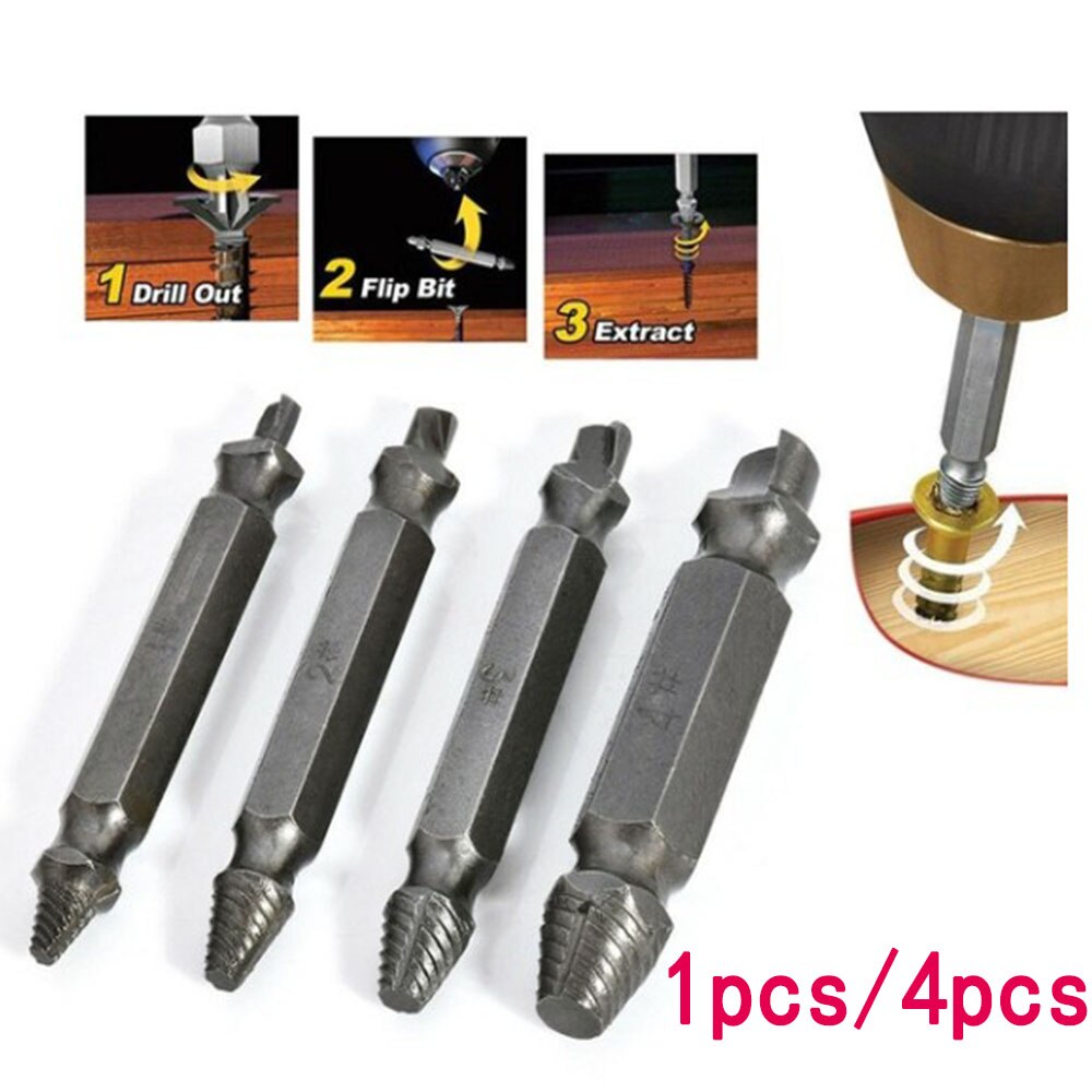 1/4PCS S2 quick Damaged Screw Extractor Screw bits drill Kit Damaged Extractor Broken Speed Out Drill Bits Remover screw tool