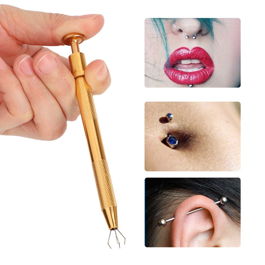 Porte-perle à 4 dents, outil de ramassage, bijoux, outil de préhension de perles, alliage doré, haute précision, tatouage, accessoires d'outils de perçage