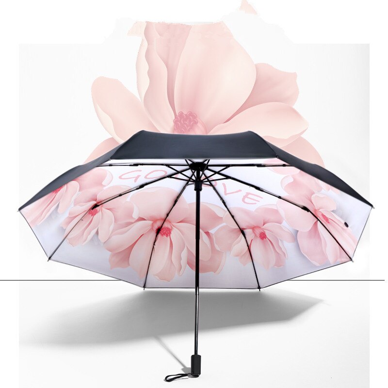 Mini Pocket Umbrella Automatic Folding Umbrella Rain Women Capsule Pink flowers Parasol Windproof UV Protection Female Umbrella
