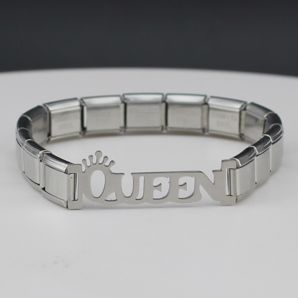 Hapiship 2018 Monili delle Donne di Modo regina di Fascino in Acciaio Inox 7 di colore 9 millimetri Braccialetto Del Braccialetto per Le Donne Della Ragazza Moglie gioielli G081: argento