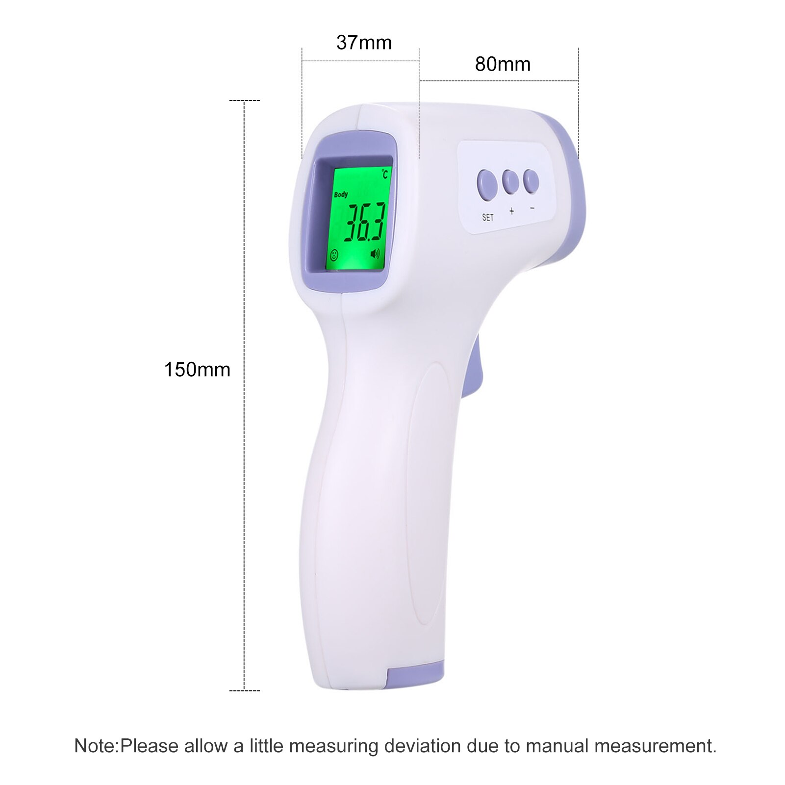 Non-contact Thermometers Forehead Temperature Measurement LCD Three Colors Backlight Digital Infrared Thermometer