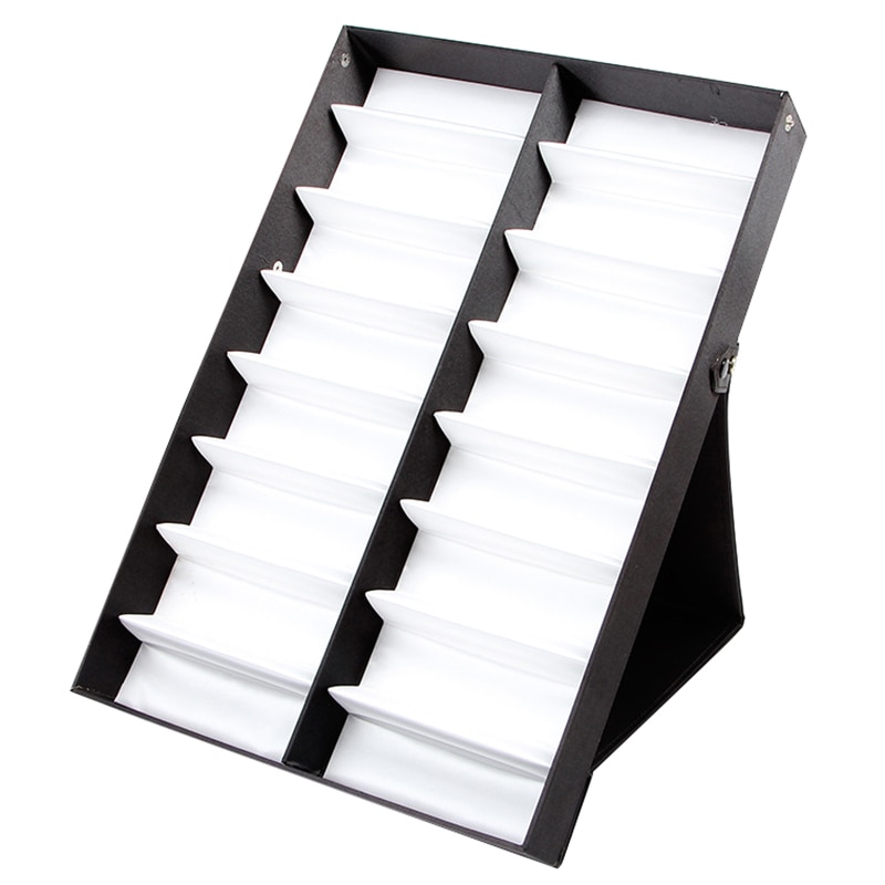 Glasses Display Case 16 Pairs Storage Box with Foldable Lid for Sunglasses Glasses Box: Default Title