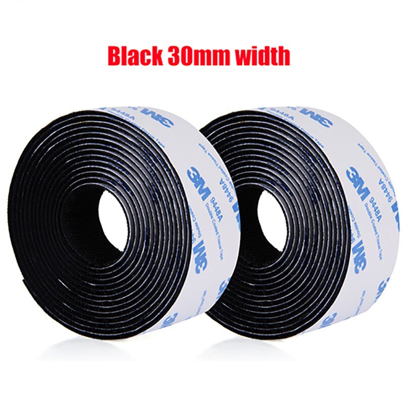 1M/Pair Self Adhesive Hook And Loop Tape16/20/25/30/38/50mm Sticky Nylon Fabric Adhesive Fastener Tape For DIY Accessories: Black 30mm