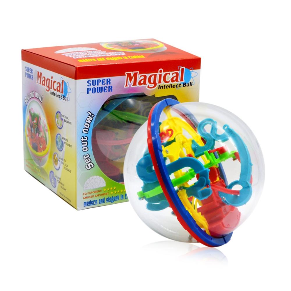 100 Step 3D puzzle Ball Magic Intellect Ball Labyrinth Sphere Globe Toys Challenging Barriers Game Brain Tester Balance Training: Default Title