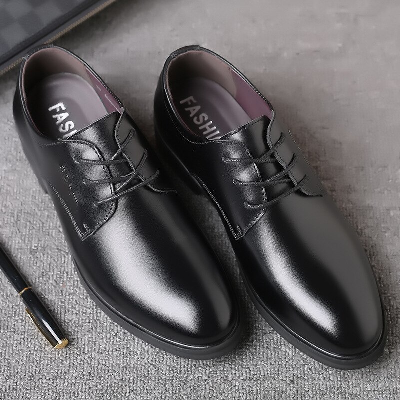 Zwarte heren pak schoenen feest heren nette schoenen italiaans leer veterschoenen formele schoenen heren kantoor sociale