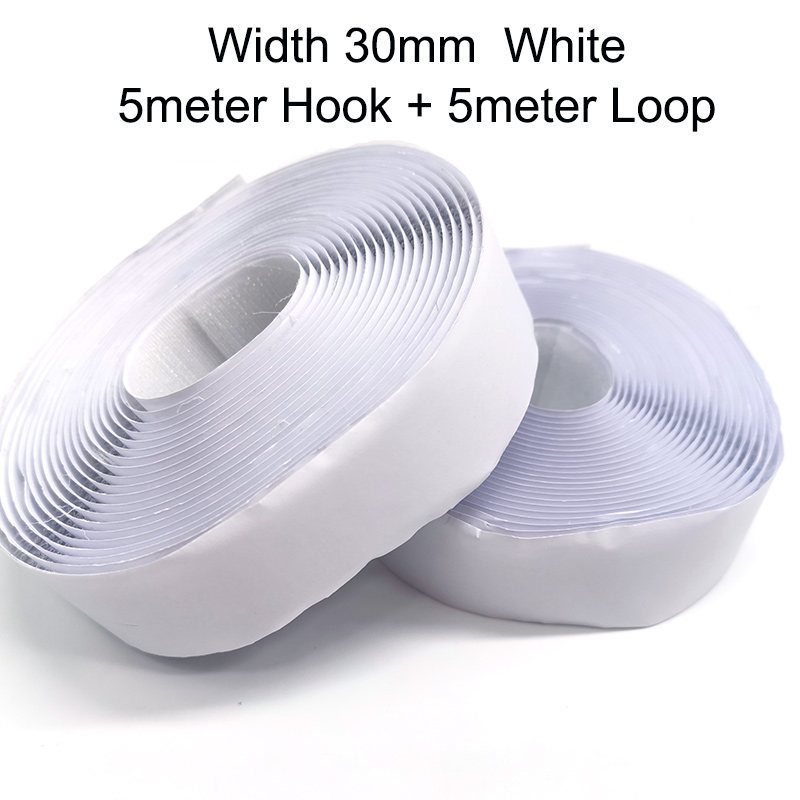 5 m/par de tiras de sujeción de cinta autoadhesiva de gancho y bucle, cinta adhesiva de bucle de gancho de tela de nailon entrelazado para manualidades DIY de 16-50mm: Níquel negro