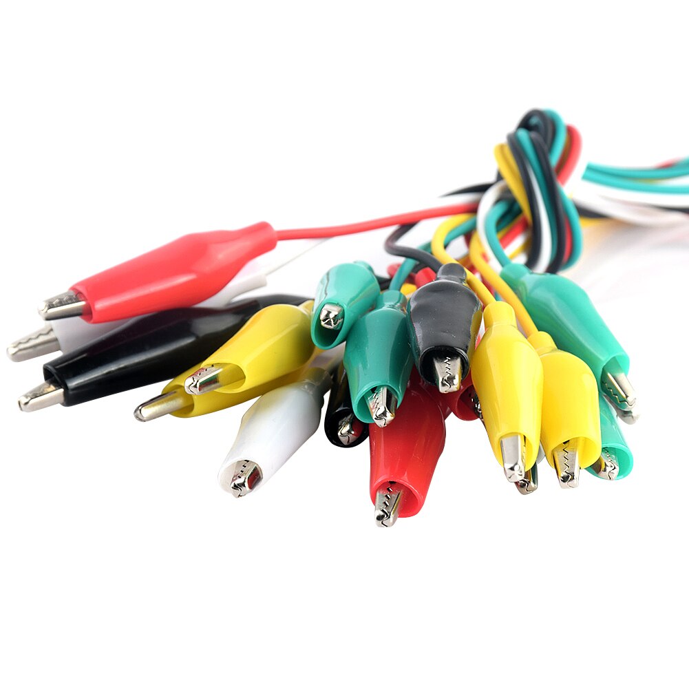 10pcs Wire Test Leads Crocodile Cable Double-ended Alligator Clips Electrical DIY Jumper Jumper Crocodile Roach Alligator Clips