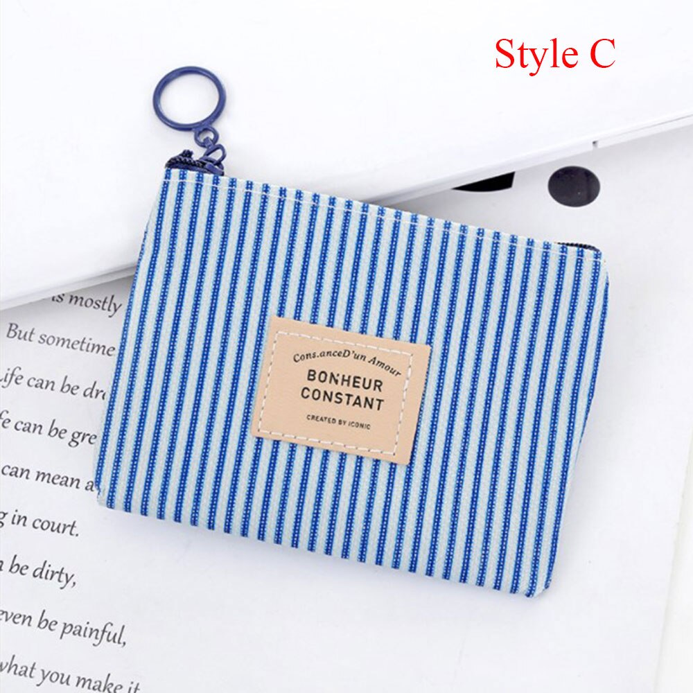 1 PC unisexe toile sac à main carte clé Mini sac à main sac en toile petit Zipper porte-monnaie porte-carte petit sac Mini portefeuille: Style C