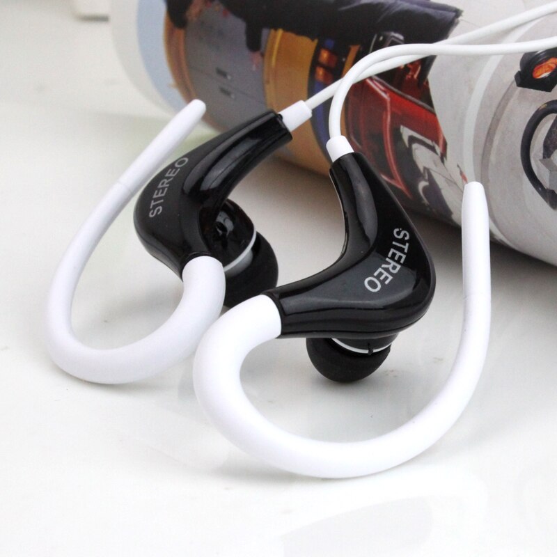 Oortelefoon stereo sport oortelefoon hoofdtelefoon handsfree oorhaak headset 3.5mm microfoon oordopjes voor alle telefoons