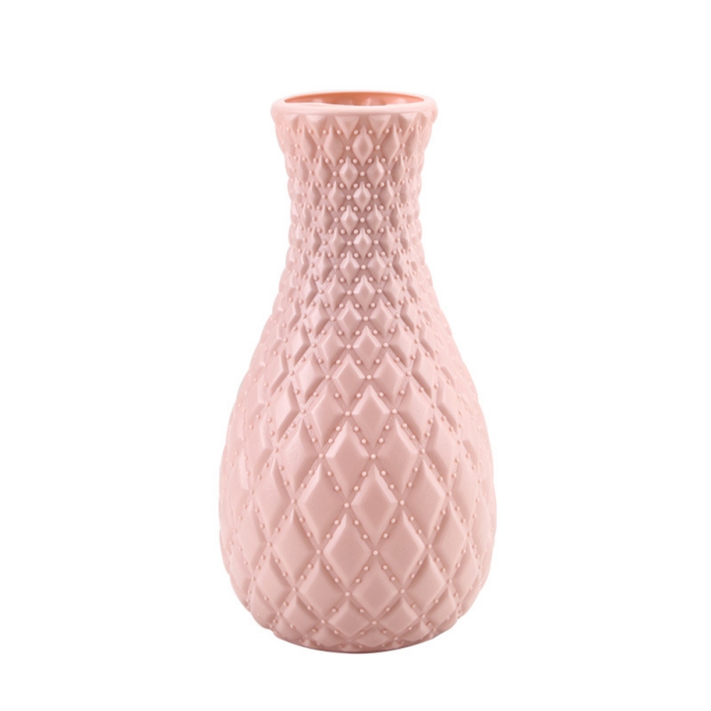 Vase à fleurs plastique rotin rose blanc | 1 pièce, Imitation céramique rose blanc, panier à fleurs, décoration de maison, décoration nordique: E