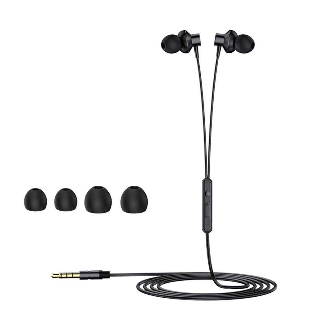 Universal 3.5MM Line Type Earphone With Microphone In-ear Wired Earbuds For Mobile Phone Computer Laptop Tablet Earphone: Black