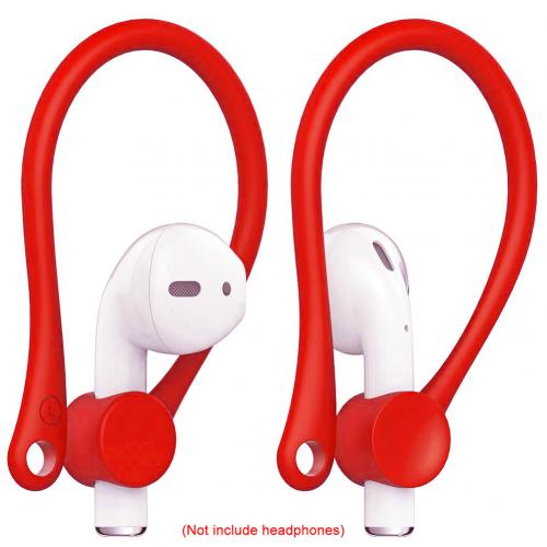 Mini auriculares Bluetooth anticaída 2 uds., ganchos para los auriculares, soporte para airpods 1 2: Rojo