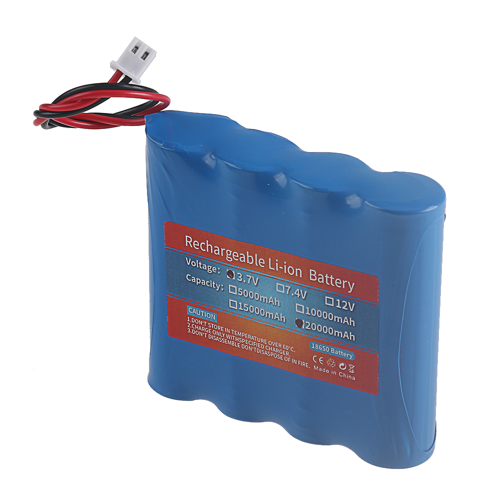 3.7v 7.4v 11.1v 12v 18650 10000 mah med kablar litiumjonbatteri med kretskort för bluetooth-högtalare med solcellsstrålkastare: Himmelsblå