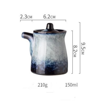 Nimitime estilo japonês forno vitrificado cerâmica tempero pote tempero óleo vinagre pote tempero garrafa de óleo molho de soja frasco: C
