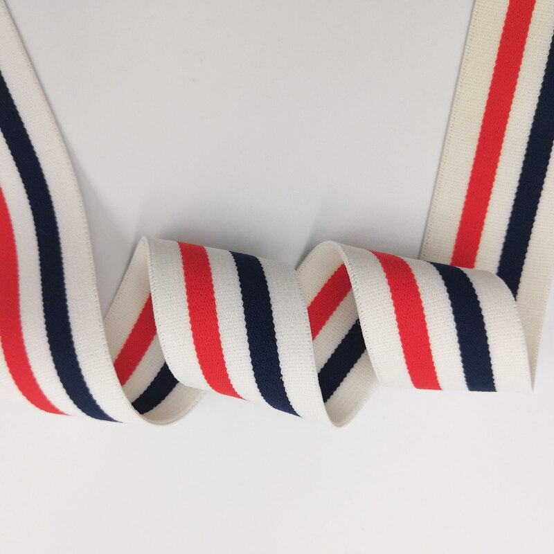 1M Elastic Bands 4cm Wide Grain Trousers Elastic Ribbon Waistband Colorful Stripe Rubber Band 40mm Webbing Bags Sewing Cloth