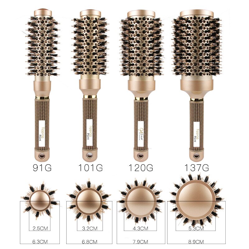 Peigne à cheveux rond en céramique et fer à friser, brosse magique pour coiffure, 1 pièces
