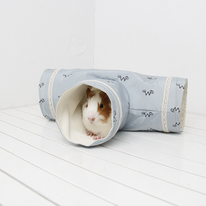 Tunnel cochon d'inde, Chinchilla, hérisson néerlandais, hamster, Cage, accessoires, Dragon barbu, petit Animal, jouet de lit pour animaux de compagnie: Kaki foncé