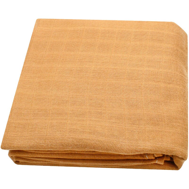 120x120cm bambusowy koc do przewijania koce dla niemowląt muślin do przewijania w jednolitym kolorze gładka kolorowa bawełniana kocyk dziecięcy noworodek: Mustard