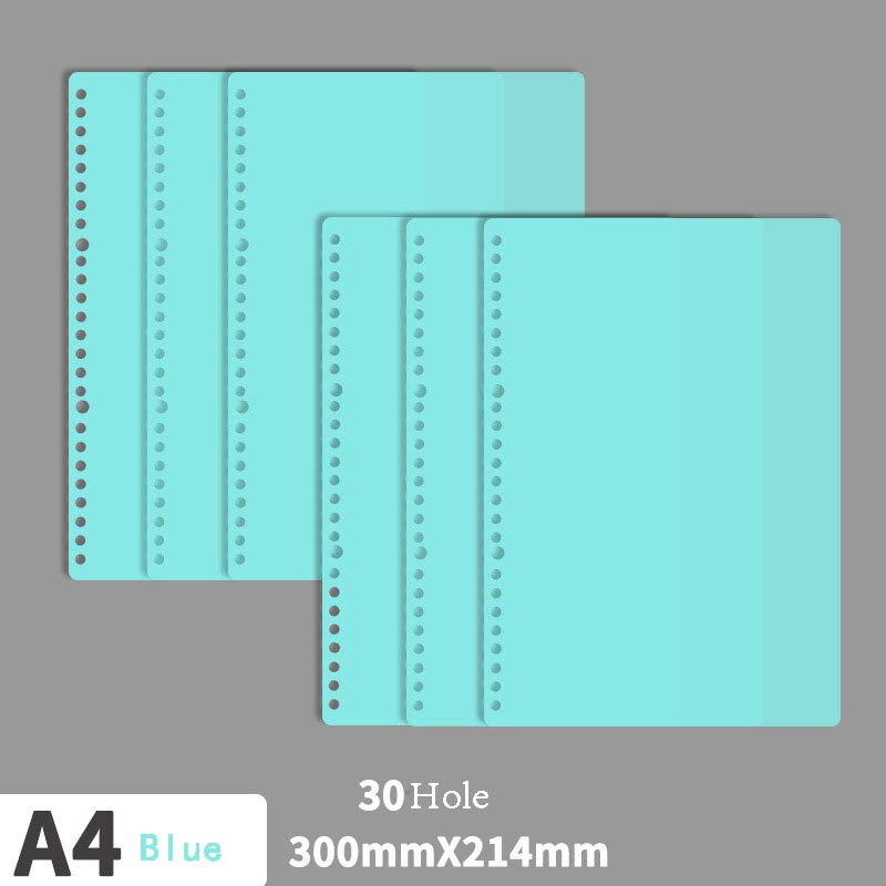 2 Pcs A5/B5/A4 Loose-Leaf Book Cover 20/26/30 Hole Binder Circle PP Separator Memo Pad Accessory For Office Documents: A4-B-20