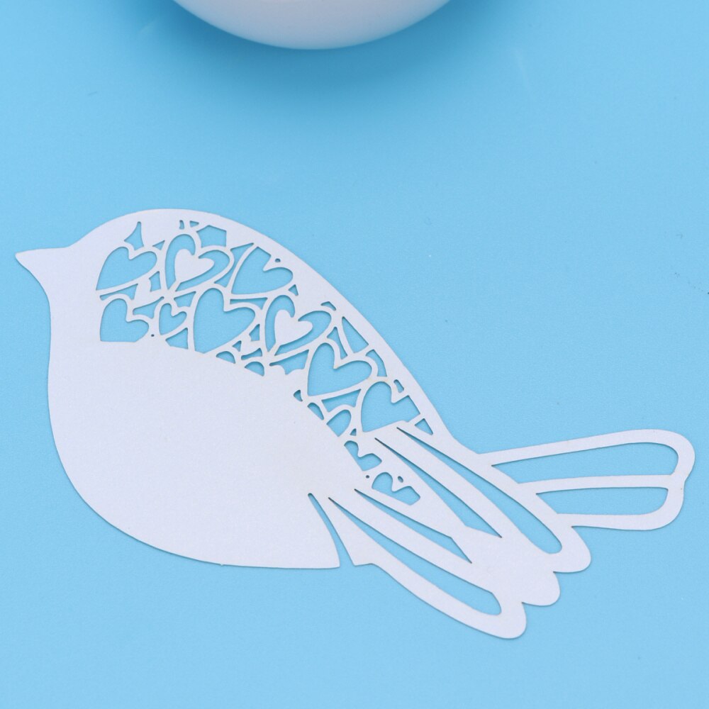 50 stuks gesneden ivoren love bird bruiloft tafel wijnglas plaatsnaamkaartjes hart vogels
