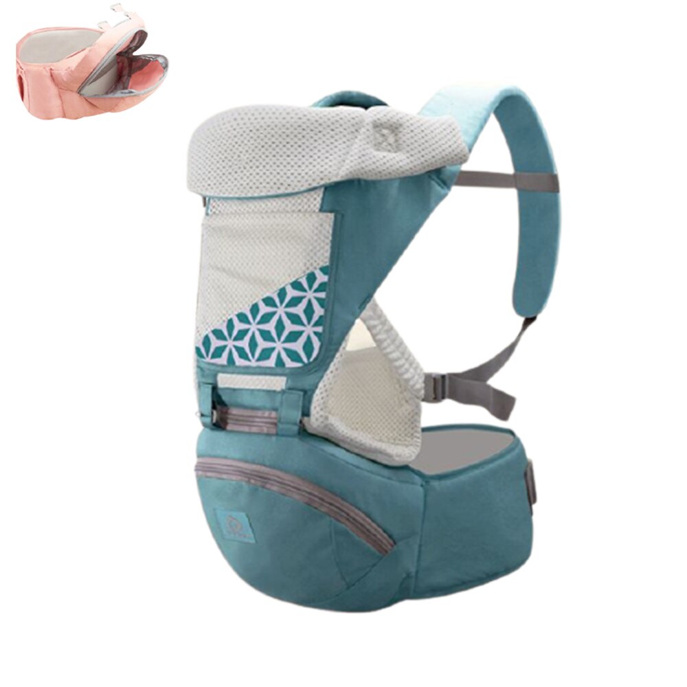 Baby Carrier Canguru Ergonômico Bebê 12 Posições 3 Em 1 Azul Para Uso de 0-36 month Baby Suporta peso Superior the 10 kg: Green-Breathable