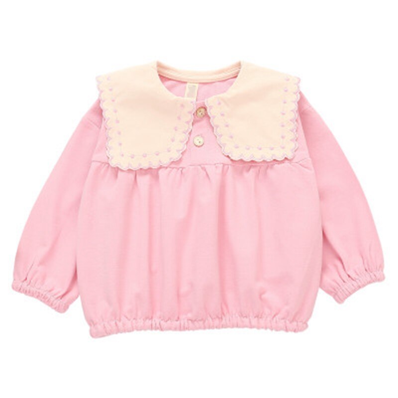 Ragazze Della Molla Del Bambino T-Shirt per Bambini Abbigliamento per Bambini Della Principessa Del Ricamo a Manica Lunga Pullover di Base T-Shirt Tee Magliette E Camicette WT1060