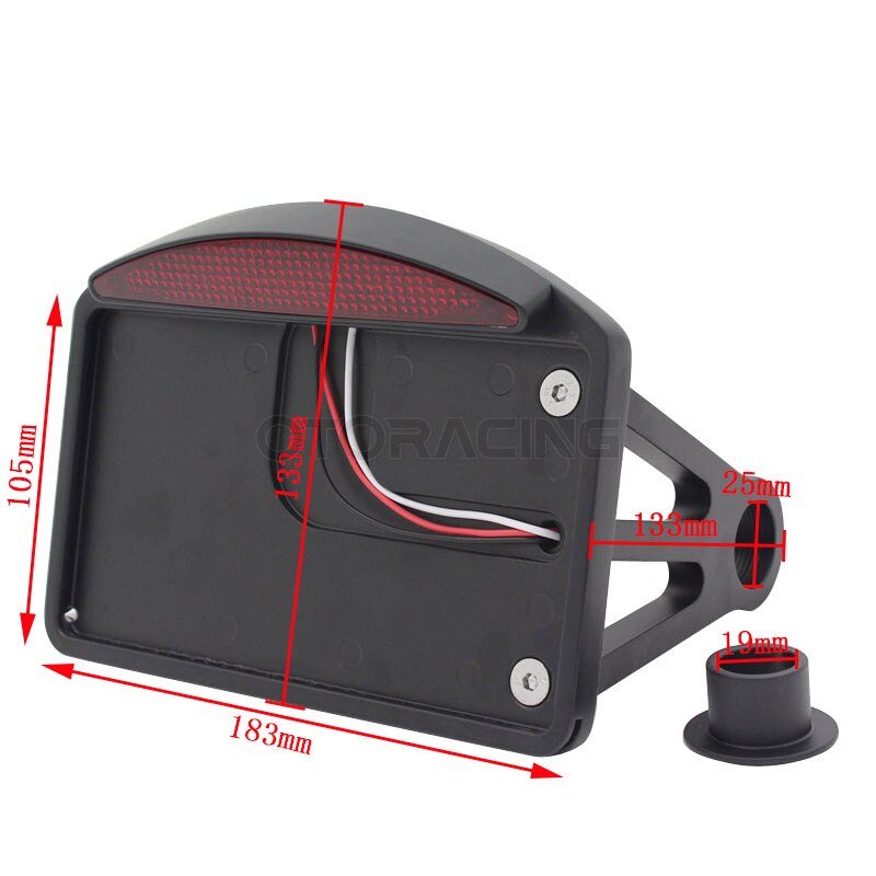 Motorfiets Kentekenplaat Led-achterlicht Horizontale Side Mount Bracket Houder Voor Harley Honda Bobber Chopper Custom Touring