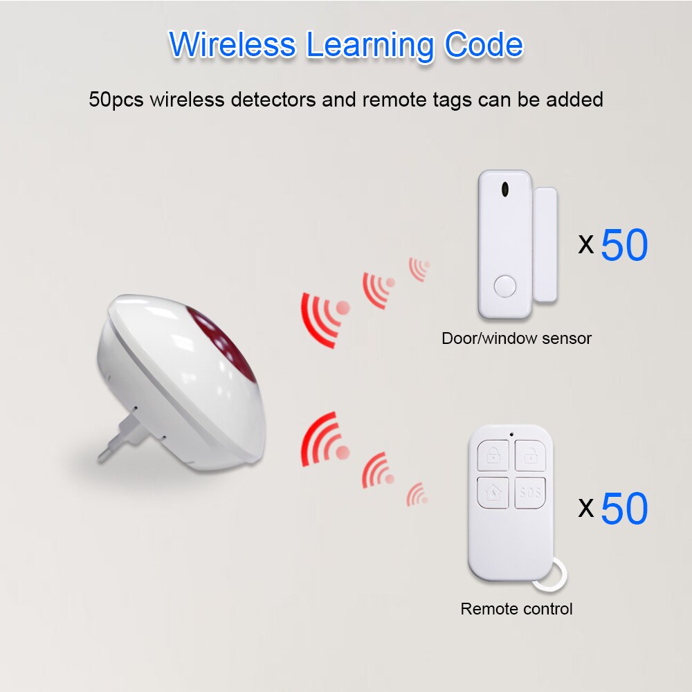 Wireless Siren 433MHz Alarm Mini Horn Siren For Home Security Burglar Alarm Sound System Alarm 110dB Light Flash Strobe Siren