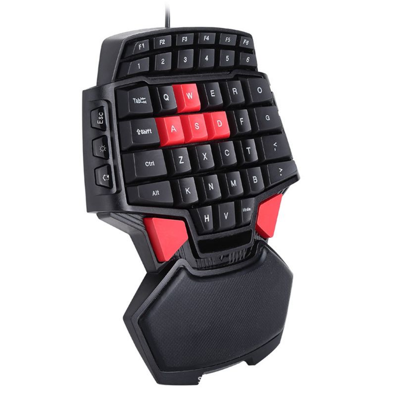 T9 Wired Single-handed Gaming Keyboard Portable Ergonomic One-handed Gamepad Home Game Keypad