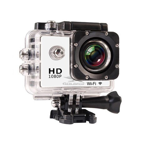 Mini Wifi Actie Camera Duiken 30M Waterdichte 1080P Full Hd Go Onderwater Helm Sport Camera Sport Dv 12MP foto Pixel Camera: WHITE