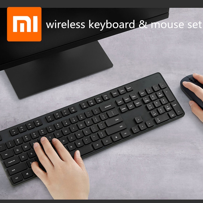 Xiaomi näppäimistö hiiri setti  rf 2.4 ghz langaton toimistonäppäimistö 104 näppäintä windows pc yhteensopiva usb peli näppäimistö venäjä pasta