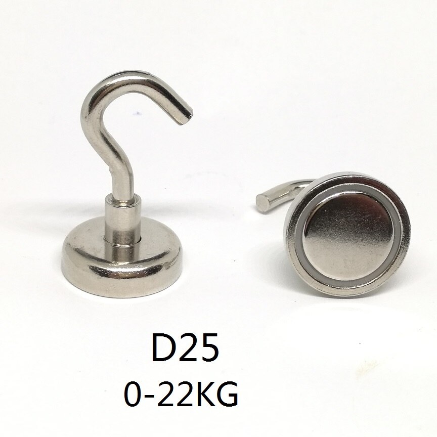 N42 magnetiska krokar stark neodym fiskemagnet hållare ndfeb grytmagnet krokar dia 16mm-60mm: Dia 25mm