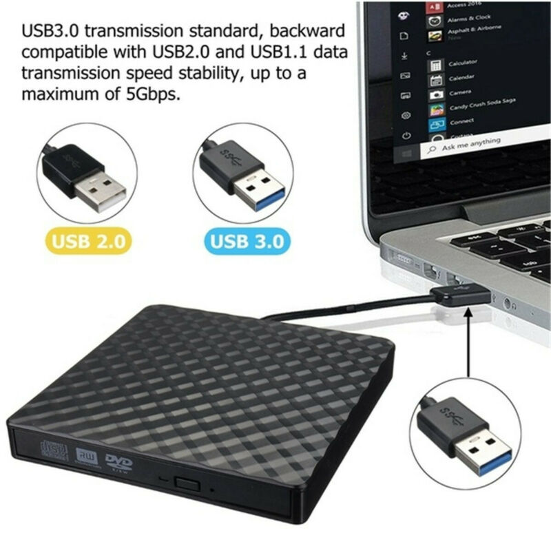 Stijl USB3.0 Hoge Snelheid Zwart Externe Combo Optische Drive Cd/Dvd-speler Rw Rom