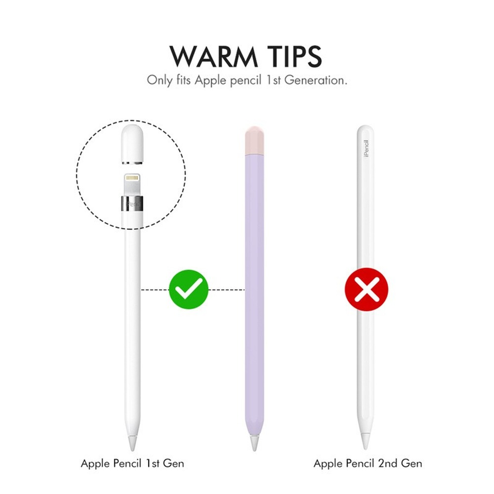 Manchon de protection Ultra-fin en Silicone pour Apple Pencil, 1ère génération, avec capuchon de stylo