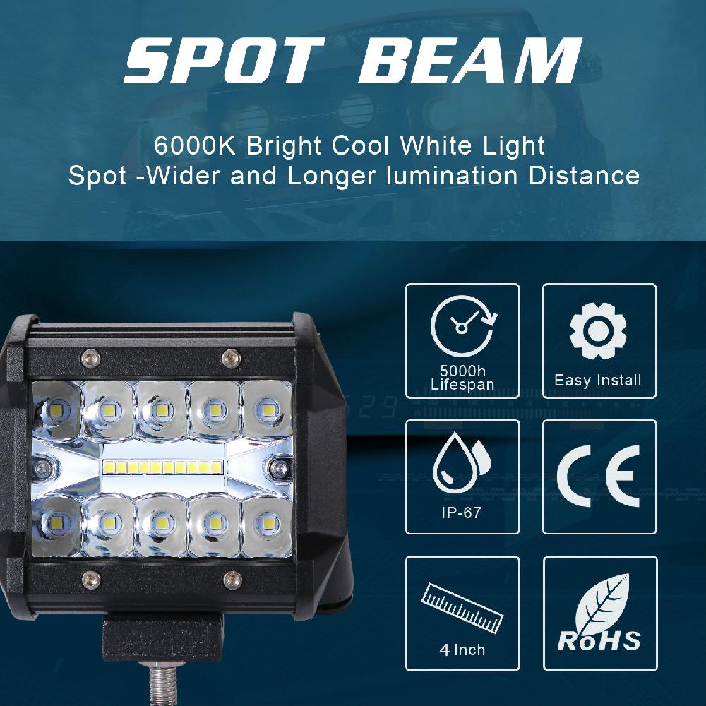 Barra de luz LED de 4 pulgadas para conducción fuera de carretera, barco, Tractor, camión, 4x4, SUV, ATV, 12V, 24V, 200W, CC, 9-30V, Lámpara DE TRABAJO