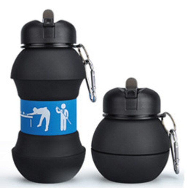 Outdoor Sport Vouw Water Fles Voetbal Basketbal Tennis Golf Lekvrij Draagbare Siliconen Waterkoker Reizen Kinderen Volwassen Fles: Billiard