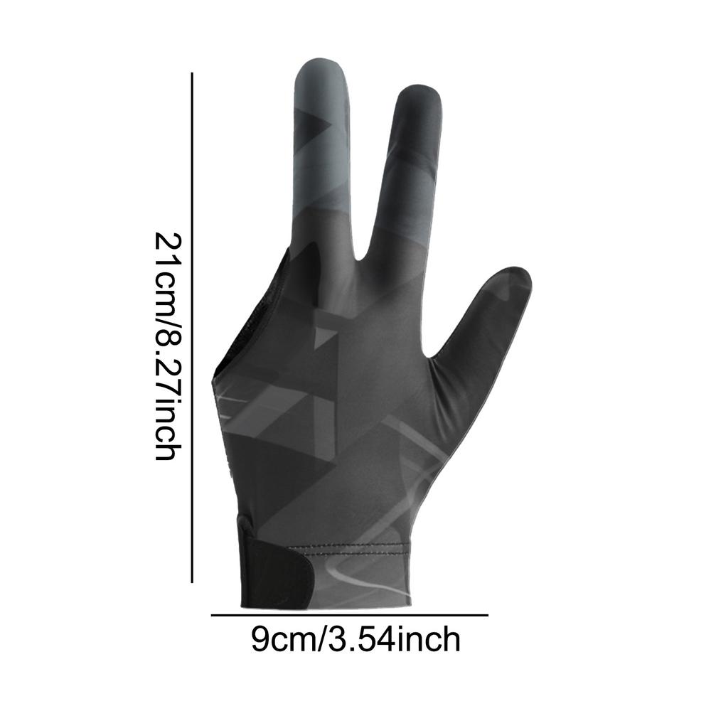 Luvas de bilhar esquerdas, Luvas Snooker Cue, Equipamentos esportivos para iniciantes e profissionais, 3 Fingers Shooters