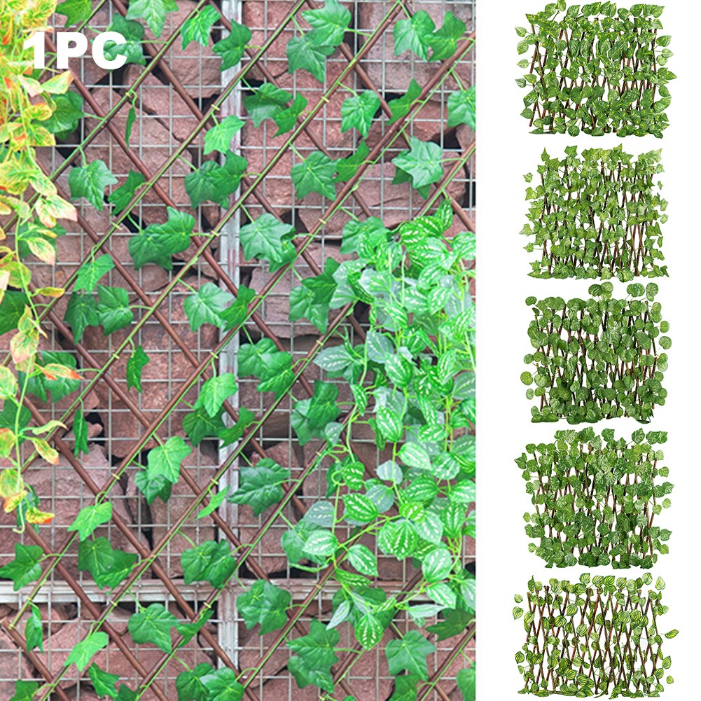 Bucolic Privacy Screen Panel Retractable Fence Garden UV Protection Artificial Plant Balcony Expanding Trellis Greenery Walls
