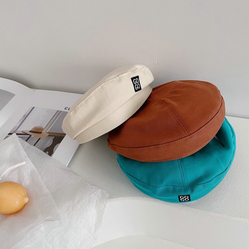 Béret pour enfants de 2 à 6 ans, chapeau de bébé avec lettres brodées, coréenne de printemps, couleur bonbon, accessoires pour enfants,