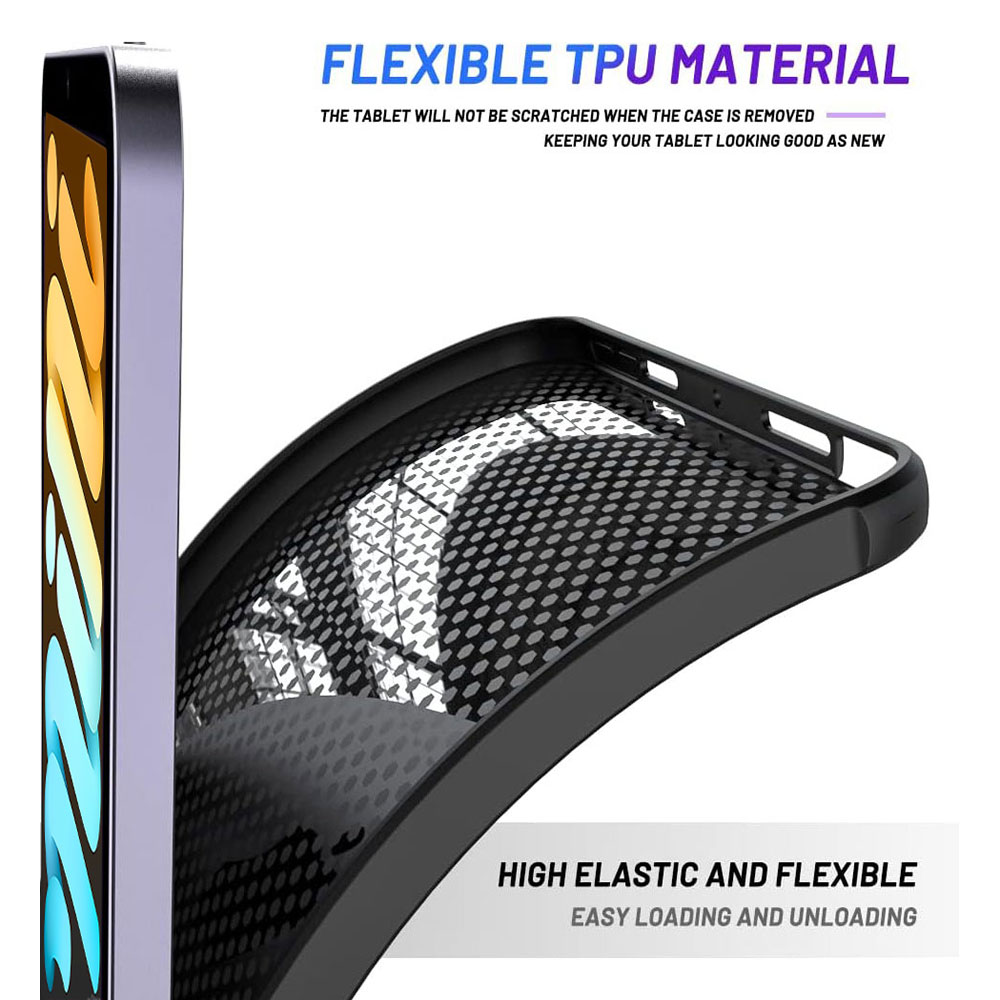 Tablet Case For Apple iPad mini 7 8.3" A2995 A2996 Funda Black Flexible TPU Silicone Shockproof Protective Shell Anti