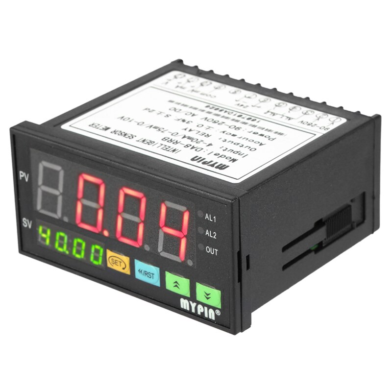 mypin Digital Sensor Meter Multi-Functional ligent Led Display 0-75Mv/4-20Ma/0-10V 2 Relay Alarm Output Da8-Rrb